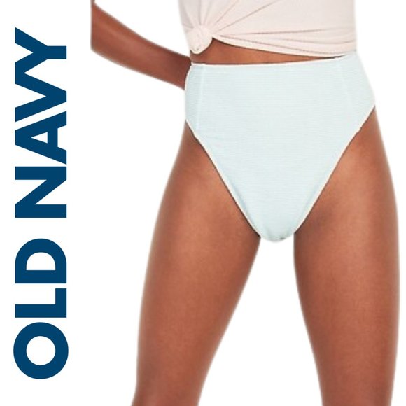 Old Navy Other - NWT- Old Navy High Waist Textured Bikini Bottom, Blue/Green, SZ: Large